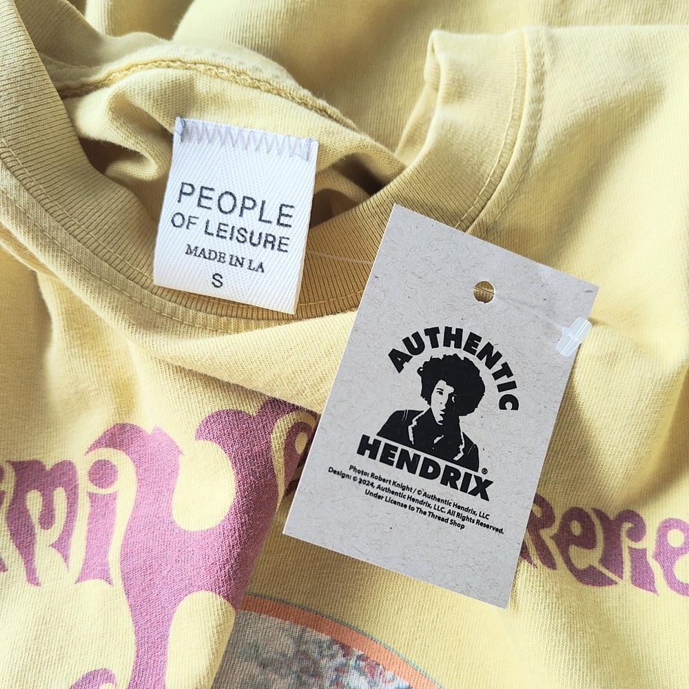 NEW! People Of Leisure Jimi Hendrix Band Tee Shirt USA Organic Cotton Small - Picture 4 of 7